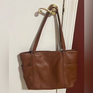 Genuine Leather Work Tote Bag for Women Laptop Shoulder